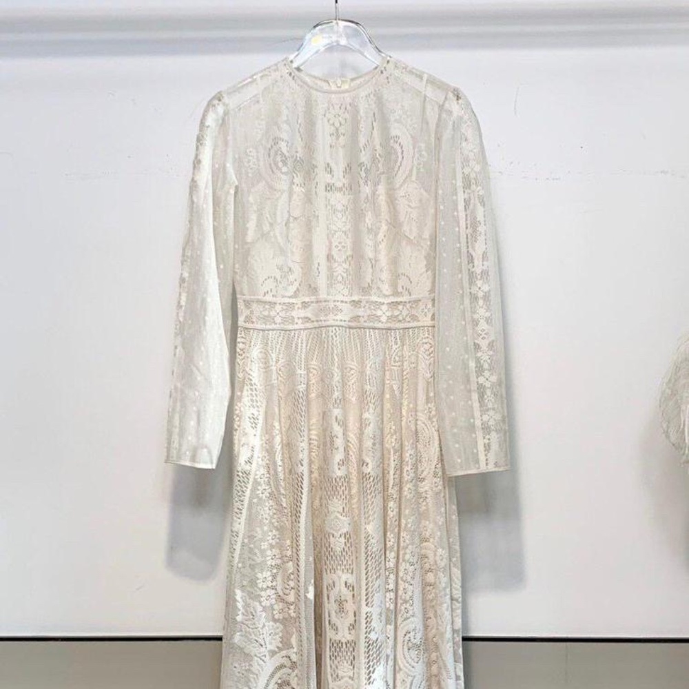 Lace Cotton Long Sleeve Dress